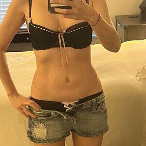 Mesh Lace black w/ Pink and Lace Sexy Bra size 32B